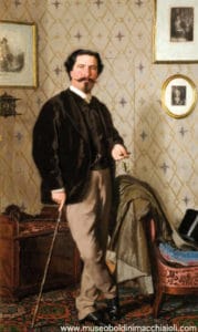 Il pittore Cristiano Banti con canna da passeggio, 1866 c. olio su tela, cm 57 x 33,5 Galleria d'Arte Moderna di Palazzo Pitti, Firenze