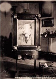 L'autoritratto di Giovanni Boldini detto di Montorsoli, fotografato in casa Banti, archivio privato